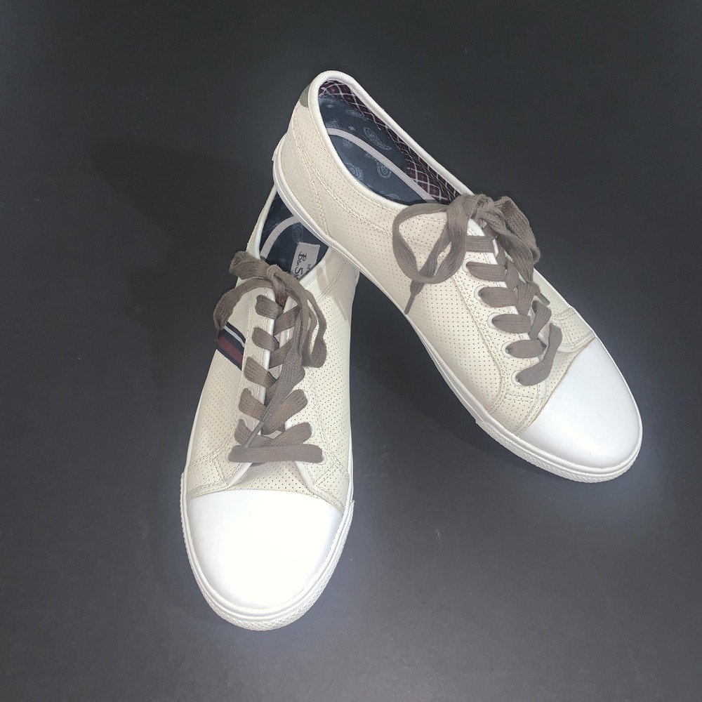 Ben Sherman Shoes Mens Size 11.5 Beige Lace Up Casual Comfort Sneakers